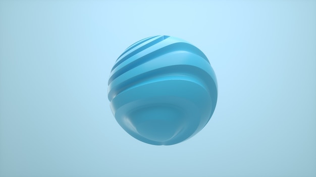 3d illustration. Pastel colored sphere with twisted lines on an isolated background. Minimalist design. Conceptual design element for presentations, web pages, posters and brochures.