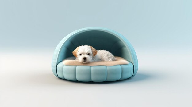 3d illustration of a pet bed on a white background generative ai