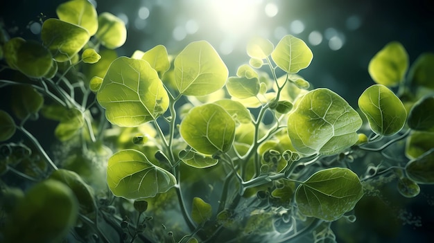 3d illustration photosynthesis process