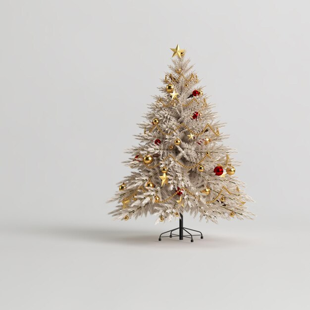 3d illustration of pine tree christmas isolated on white background