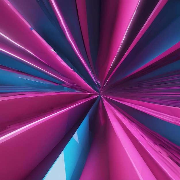 3d illustration of a pink and blue shape consisting of a large number of line