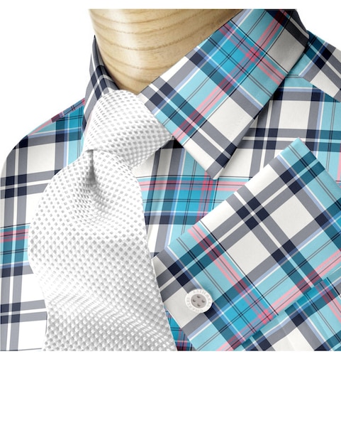 3D illustration plaid check shirt with soft finish