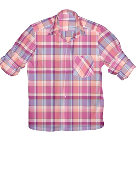 Photo 3d illustration plaid men shirt