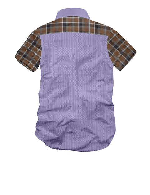 Photo 3d illustration plaid textured shirt with easy care finish