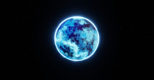 Photo 3d illustration planet blue light sky moon astronomy background wallpaper