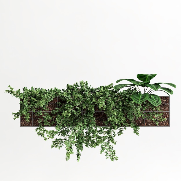 Photo 3d illustration of plant tub wall isolated on white background