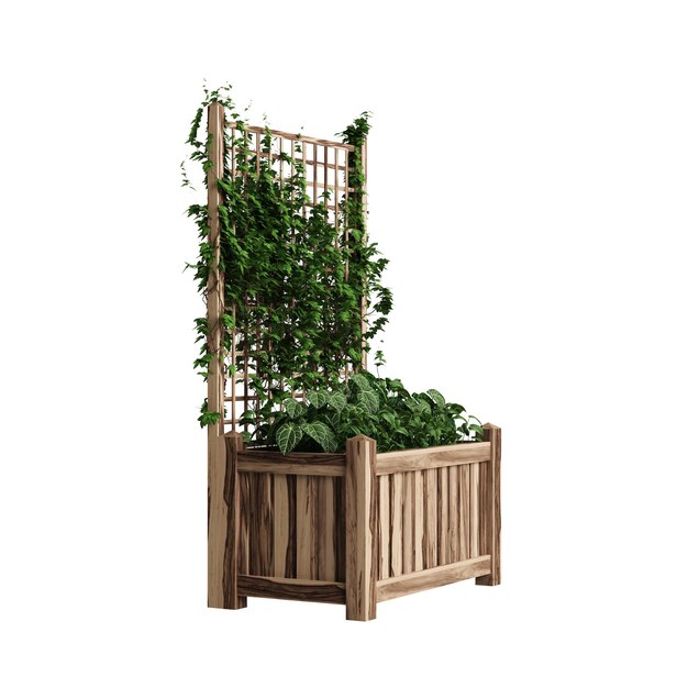 3d illustration of planter with trellis isolated on white background