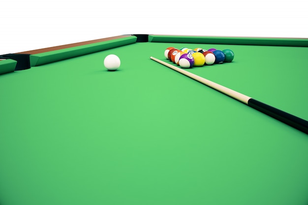 3D illustration pool billiard game.