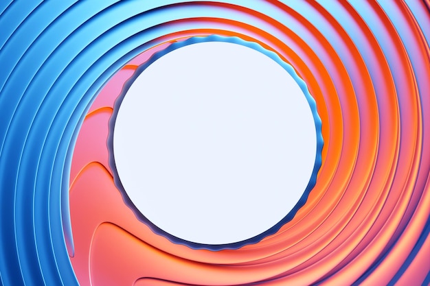 3D иллюстрация портала из круговой дорожки Крупный план круглого монохромного туннеля