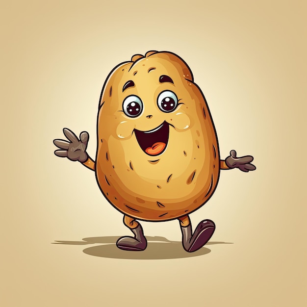 3D Illustration of potato character that is drawn in cartoon style AI Generated