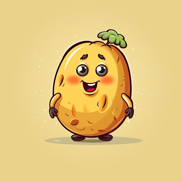 3D Illustration of potato character that is drawn in cartoon style, AI Generated