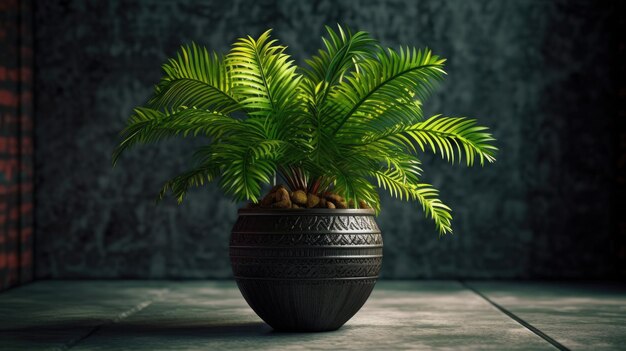 鉢植えの植物の3dイラスト