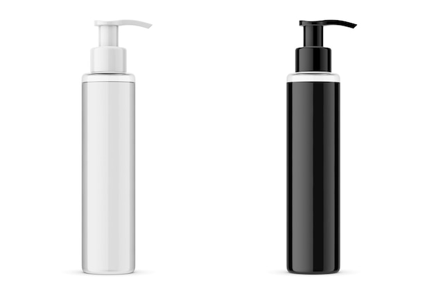 3D Illustration Pump cosmetic tube on the white background Cosmetics packaging