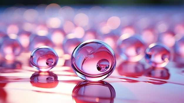 3D Illustration of Purple and Pink Spheres