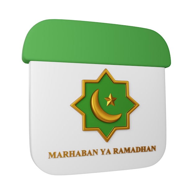 3d illustration of Ramadhan Calendar icon for Ramadan Kareem Islamic decoration theme