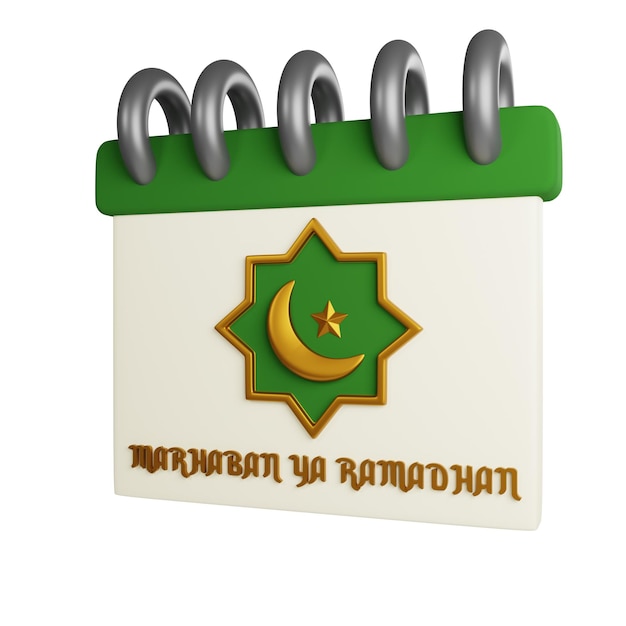 3d illustration of Ramadhan Calendar icon for Ramadan Kareem Islamic decoration theme