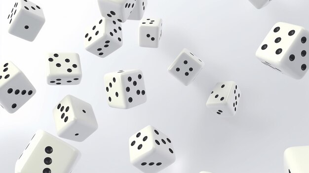 3D illustration Realistic 3D rolling dice for casing