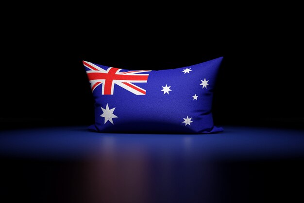 3d illustration of rectangular pillow depicting the national flag of Australia 