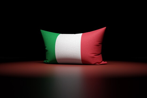 3d illustration of rectangular pillow depicting the national flag of Italy 