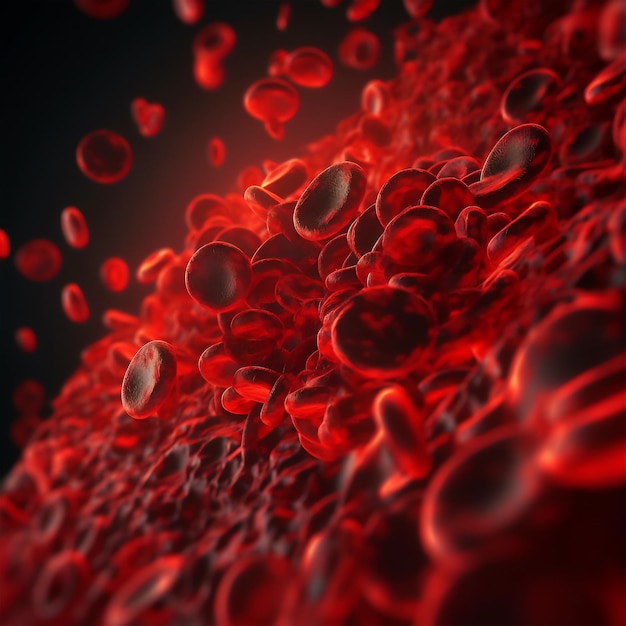 3d illustration of red blood cells