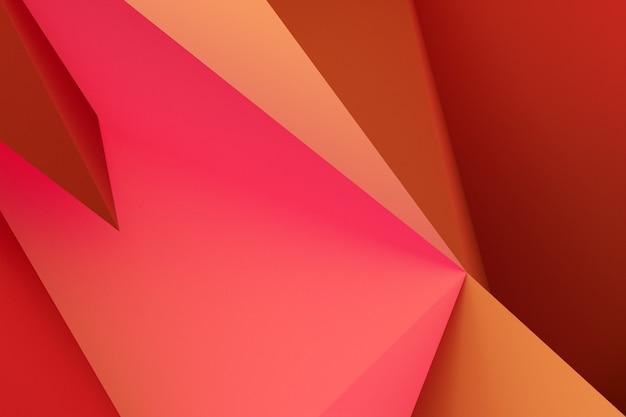 3d Illustration  red and  orange corners.  Geometric background, weave pattern.