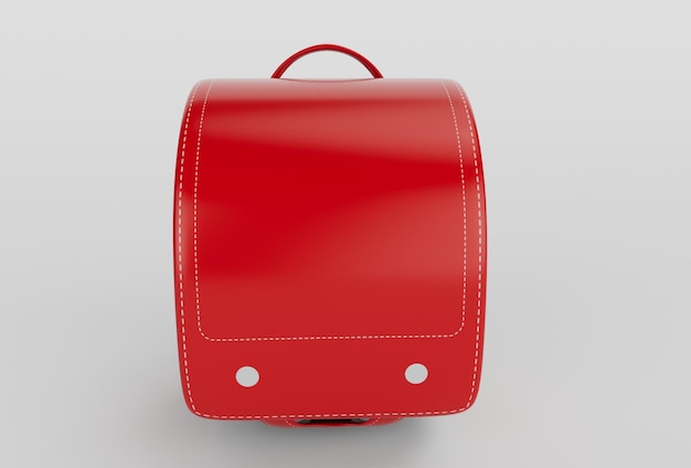 3d illustration red school backpack Isolated on White Background