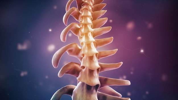 3d illustration render of a spine