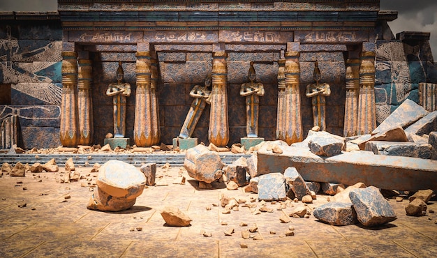 3d illustration renderEgypt ancient temple background