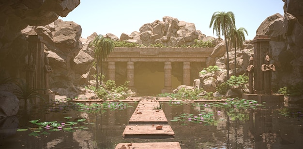 3d illustration renderEgypt ancient temple background