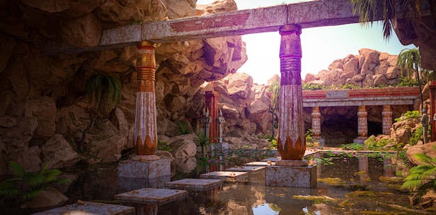 3d illustration renderegypt ancient temple background