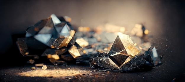 3d illustration rendering of crumbling gold Ethereum coin cryptocurrency collapse concept ETH mining digital money