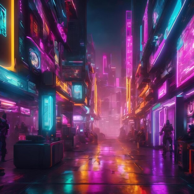 Premium AI Image | 3d illustration rendering of futuristic cyberpunk ...