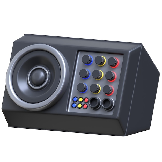 Photo 3d illustration rendering icon stage monitor speaker audio hardware