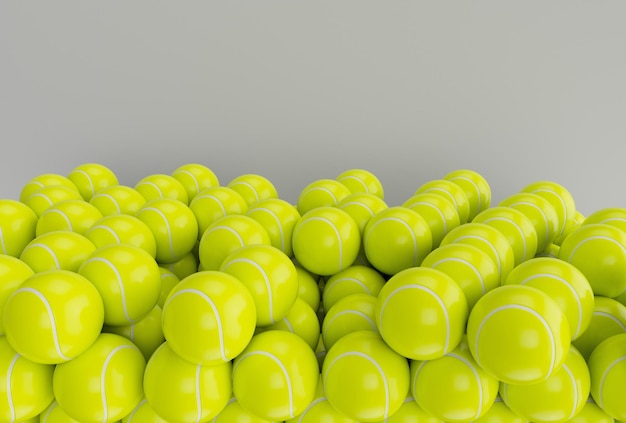 3d illustration rendering minimal Tennis Ball on white background