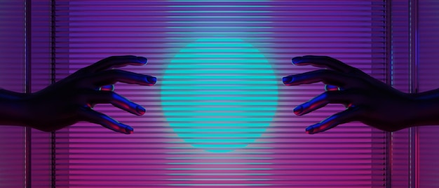 Cyberpunk Glitch Neon Mirror Cube Animated Wallpaper - Embed