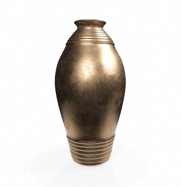 Foto set di vasi per il rendering di illustrazioni 3d metallico