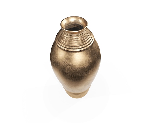 3D illustration rendering vase set metallic