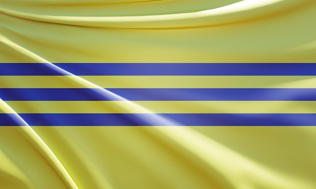 3d иллюстрация флага республики кончинчина на волнистой ткани