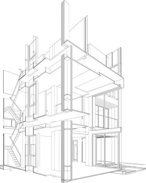 3D 住宅プロジェクトのイラスト