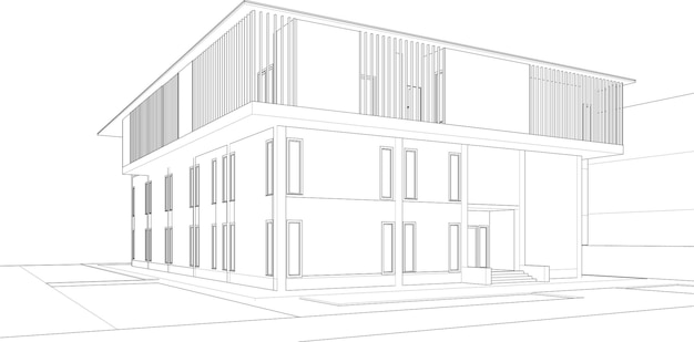 3D illustration of residential project