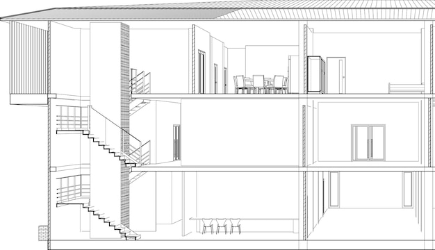 Photo 3d illustration of residential project