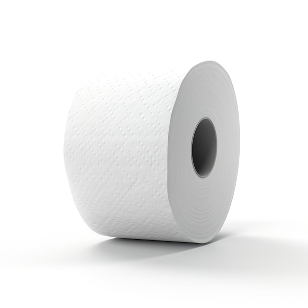 3D illustration of a roll of toilet paper