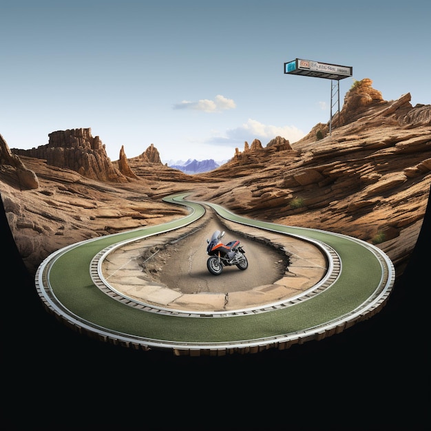 3d illustration round road infinity