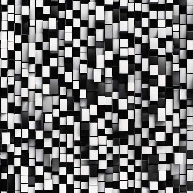 3d иллюстрация рядов черно-белых и серых квадратов набор кубов на монохромном фоновом рисунке