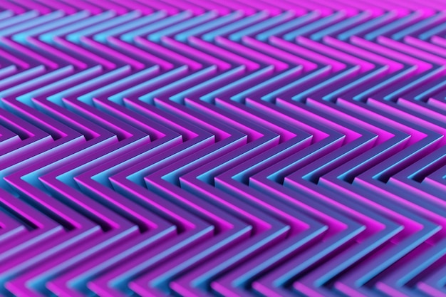 紫色の線の3dイラスト行。幾何学的な背景、織りパターン。