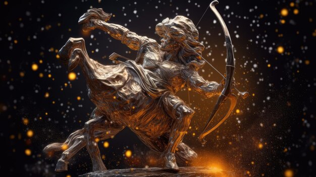 Foto 3d illustrazione del segno zodiacale sagittario