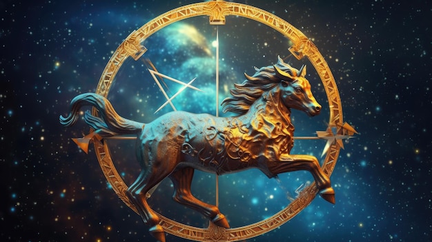 Foto 3d illustrazione del segno zodiacale sagittario