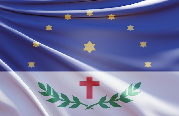 3d illustration of salgueiro flag on wavy fabric