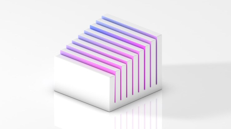 Photo 3d illustration scene with a white figurine with gradient particles