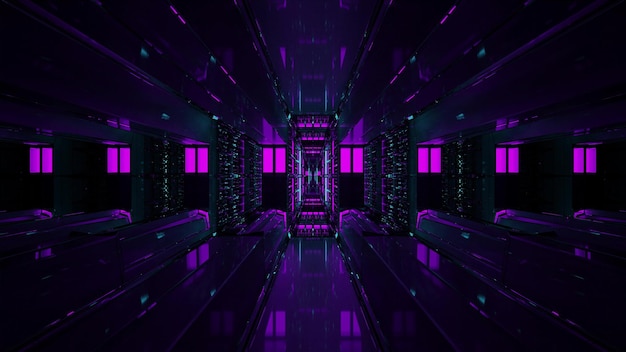 3d illustration of sci fi corridor